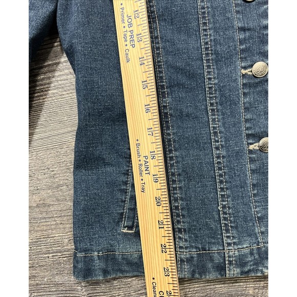 Brighton Embroidered Button Jean Follow Your Heart Denim Jacket Dallas TX Small - Picture 14 of 15